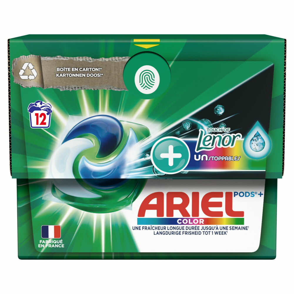 2e halve prijs: Ariel All-in-1 Pods+ Wasmiddelcapsules Lenor Unstoppables 12 stuks