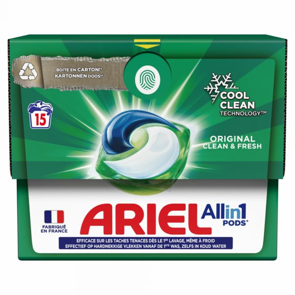 2e halve prijs: Ariel All-in-1 Pods Wasmiddelcapsules Original 15 stuks