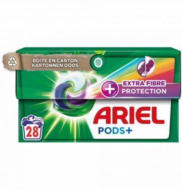 2e halve prijs: Ariel Pods+ Wasmiddelcapsules Extra Fiber Protection 28 stuks