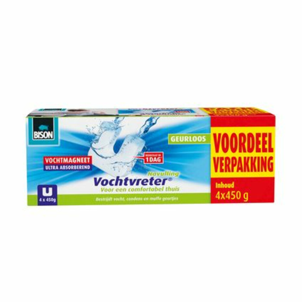 Bison Vochtvreter Ambiance Magneet Neutraal 4-Pack 4 x 450 gr