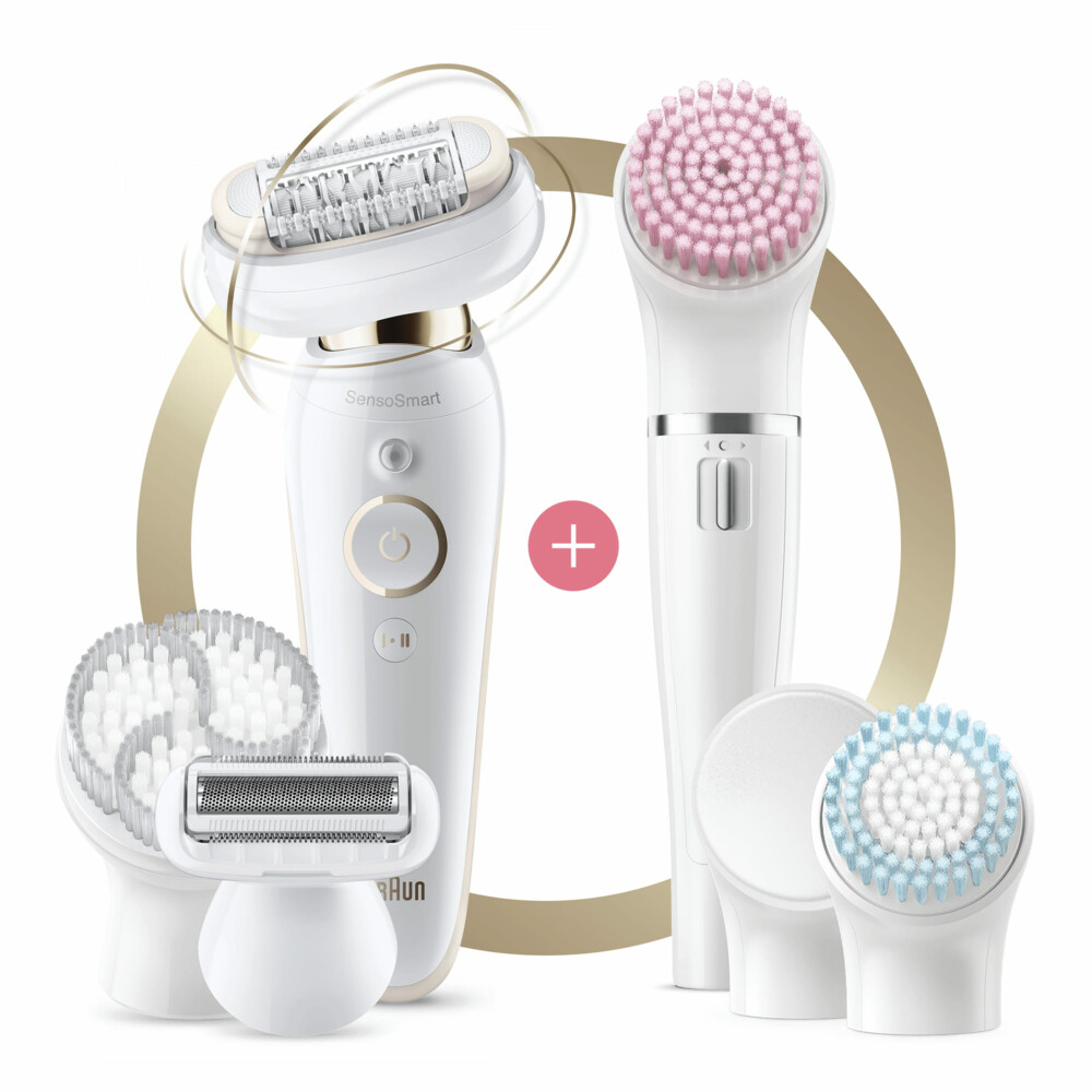 Braun Silk-épil Epilator Series 9-100 Beautyset Wit/Goud Met Flexibele Kop 1 set