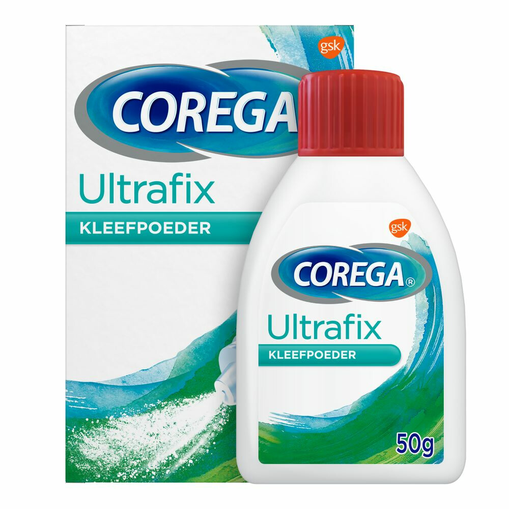 Corega Ultrafix Kleefpoeder Kunstbitverzorging 50 gr