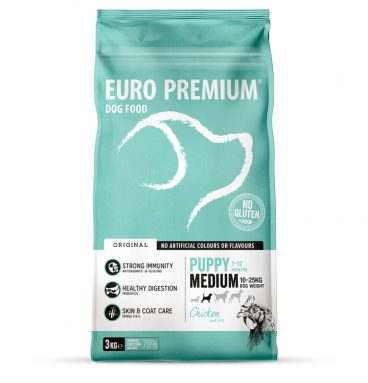 Euro-Premium Puppy Medium Kip - Rijst 3 kg