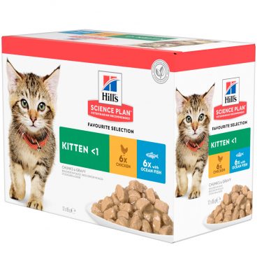 Hill's Science Plan Kattenvoer Kitten Multipack Favourite Selection 12 x 85 gr