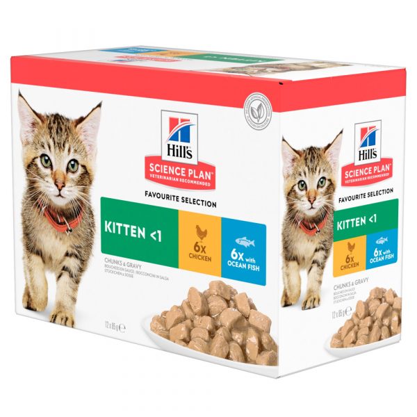 Hill's Science Plan Kattenvoer Kitten Multipack Favourite Selection 12 x 85 gr