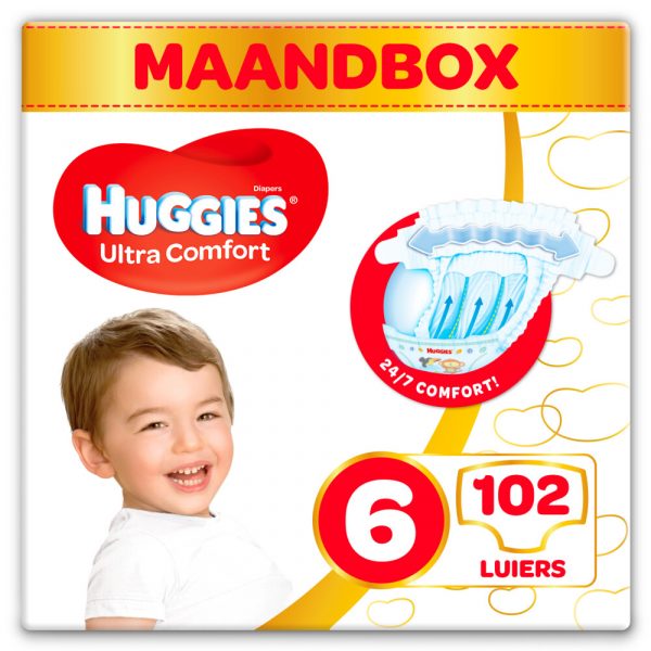 Huggies Ultra Comfort Luiers Maat 6 (15 - 30 kg) 102 stuks