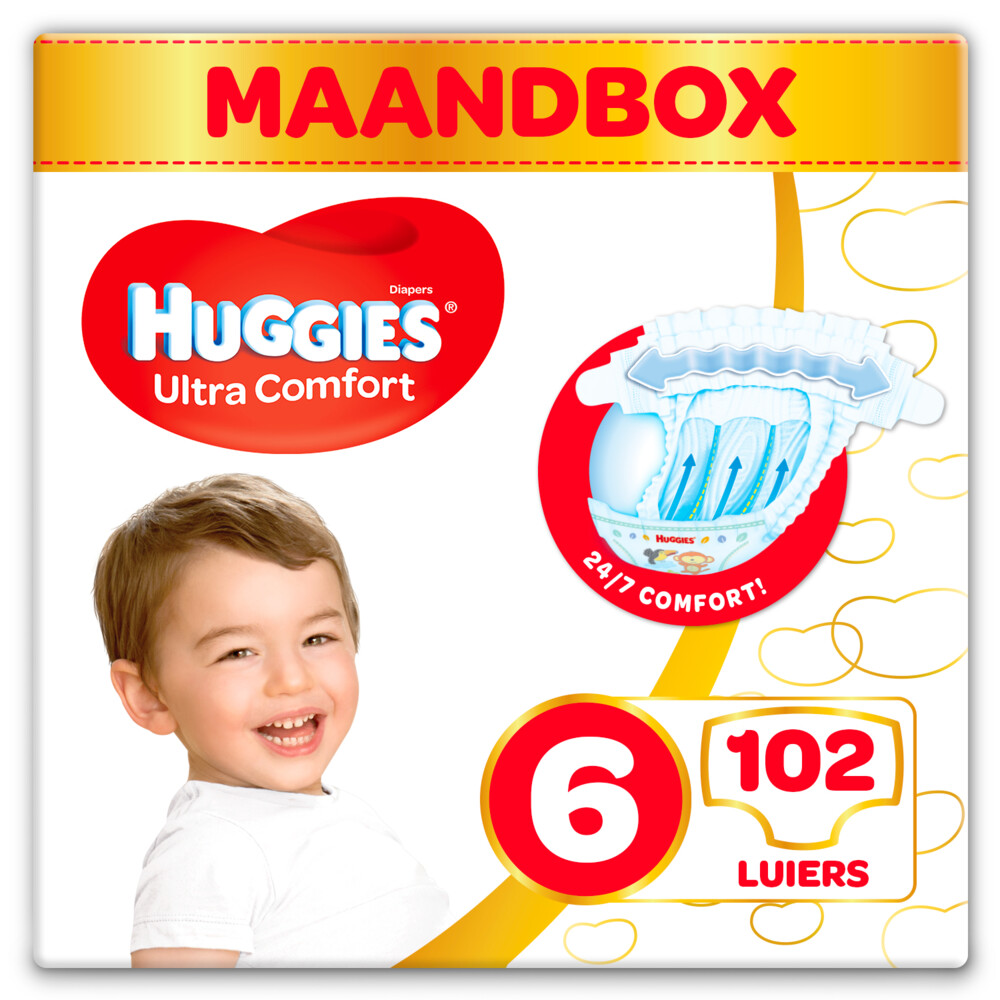 Huggies Ultra Comfort Luiers Maat 6 (15 - 30 kg) 102 stuks