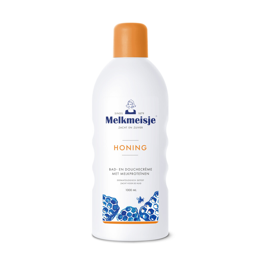 Melkmeisje Bad en Douche Creme Honing 1000 ml