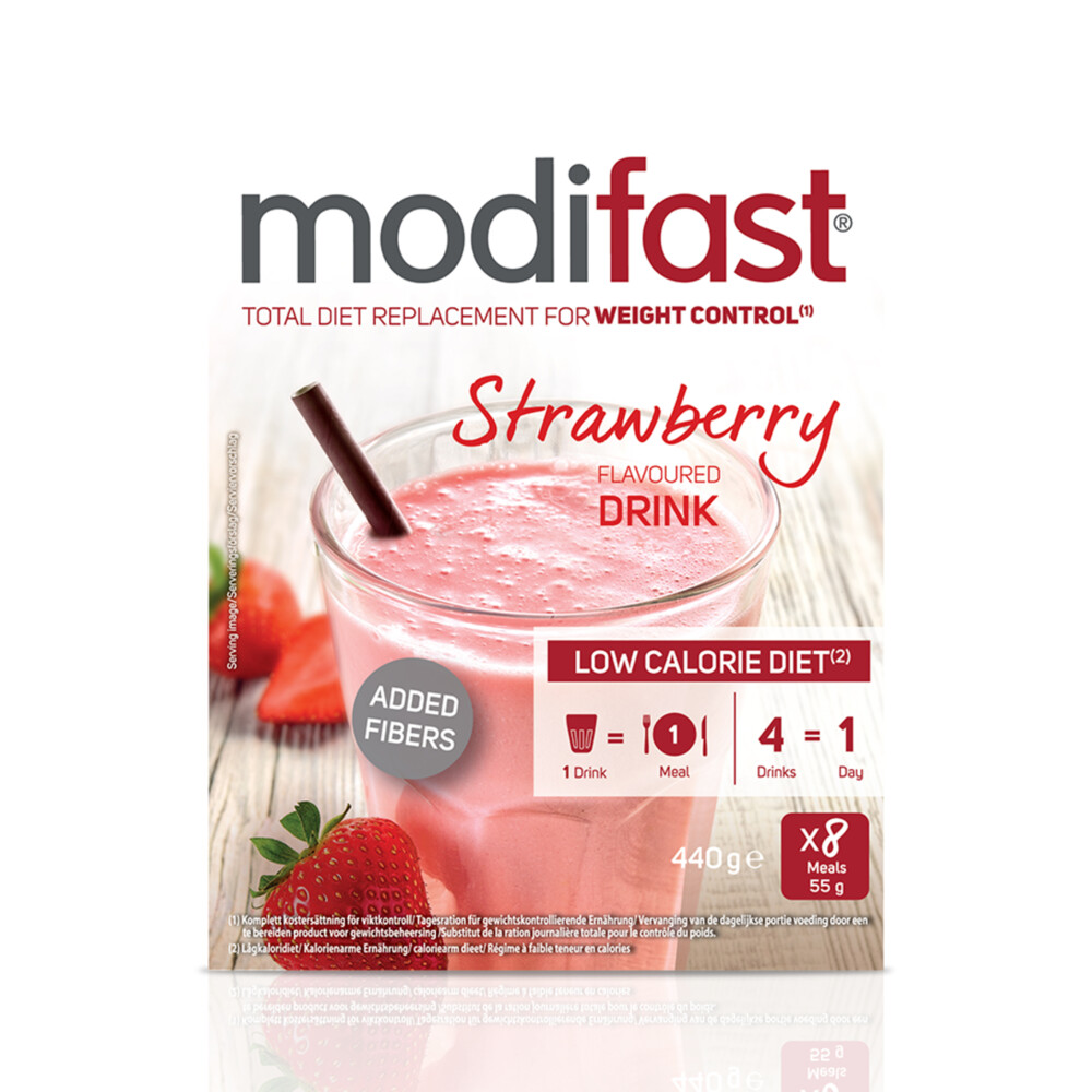 Modifast Intensive Milkshake Aardbei 8 x 55 gr