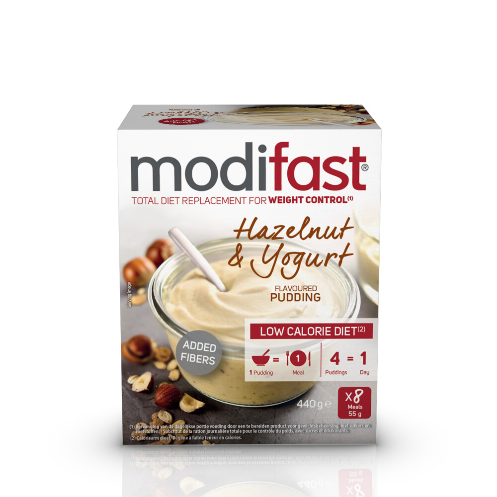 Modifast Intensive Pudding Yoghurt Hazelnoot 8 x 55 gr