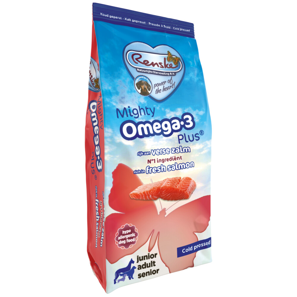 Renske Mighty Omega Plus Geperst Hondenvoer Zalm 3 kg