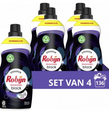 4x Robijn Klein&Krachtig Wasmiddel Black Velvet 1