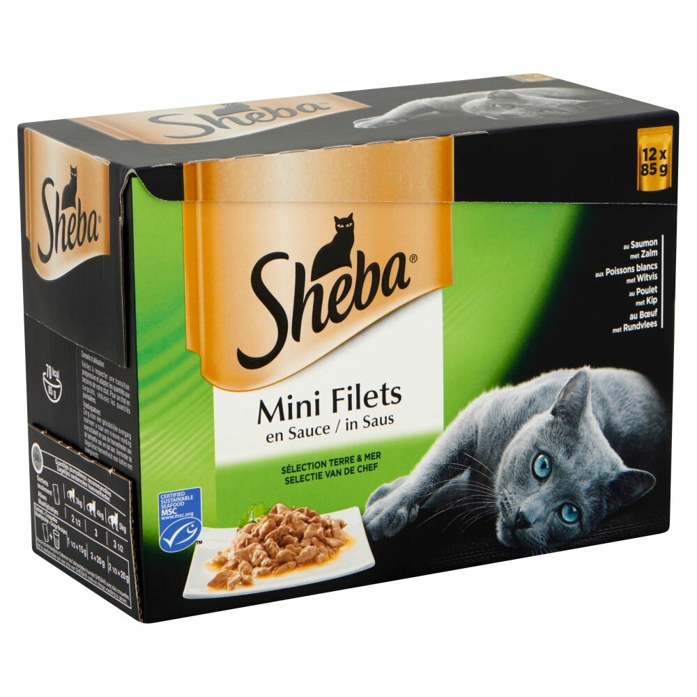 Sheba Mini Filets in Saus Selectie van de Chef 12 x 85 gr