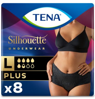 3x TENA Pants Silhouette Plus Zwart Hoge Taille Large 8 stuks