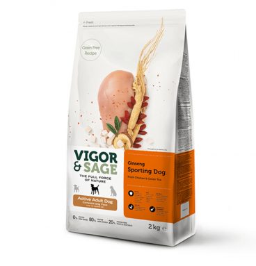 Vigor&Sage Hondenvoer Sport en Actief Ginseng 2 kg