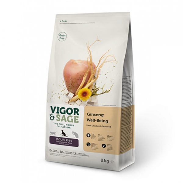 Vigor&Sage Kattenvoer Well-Being Ginseng 2 kg