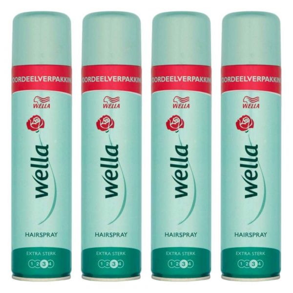 4x Wella Haarspray Extra Strong 400 ml