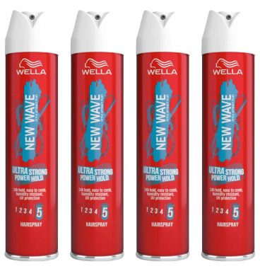 4x Wella New Wave Ultra Strong Power Hold Haarspray 250 ml