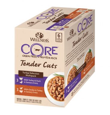 Wellness Core Kattenvoer Tender Cuts Selection 6-pack Kalkoen 6 x 85 gr