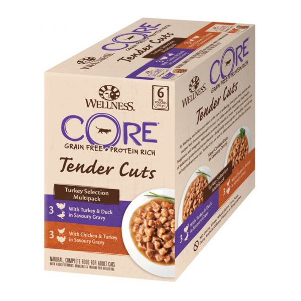 Wellness Core Kattenvoer Tender Cuts Selection 6-pack Kalkoen 6 x 85 gr