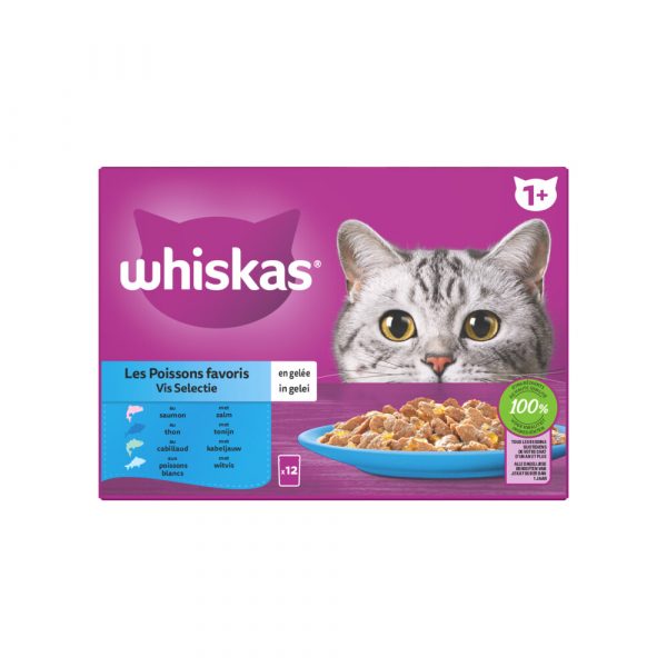 Whiskas Adult Multipack Vis in Gelei 12 x 85 gr