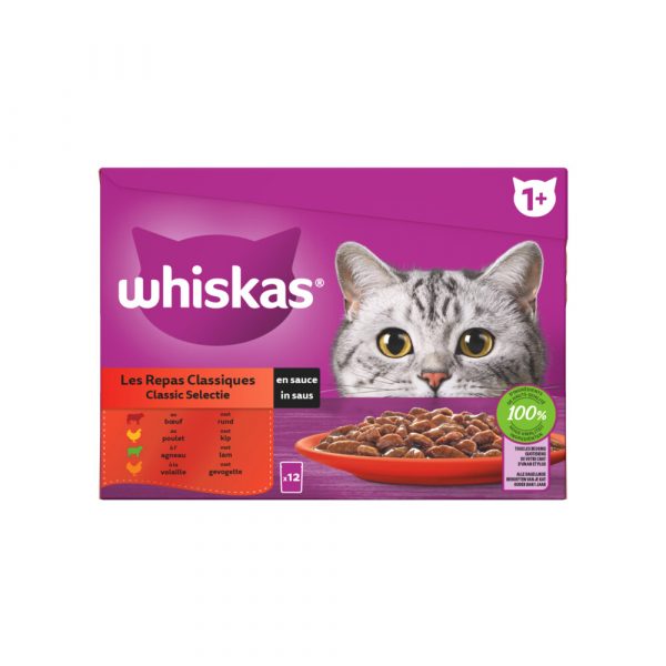 Whiskas Classic Selectie Adult in Saus Multipack 12 x 85 gr