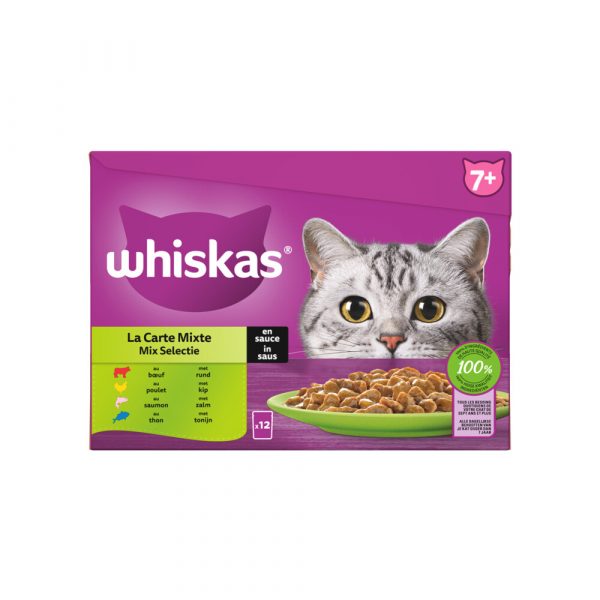 Whiskas Senior Multipack Mix Selectie in Saus 12 x 85 gr