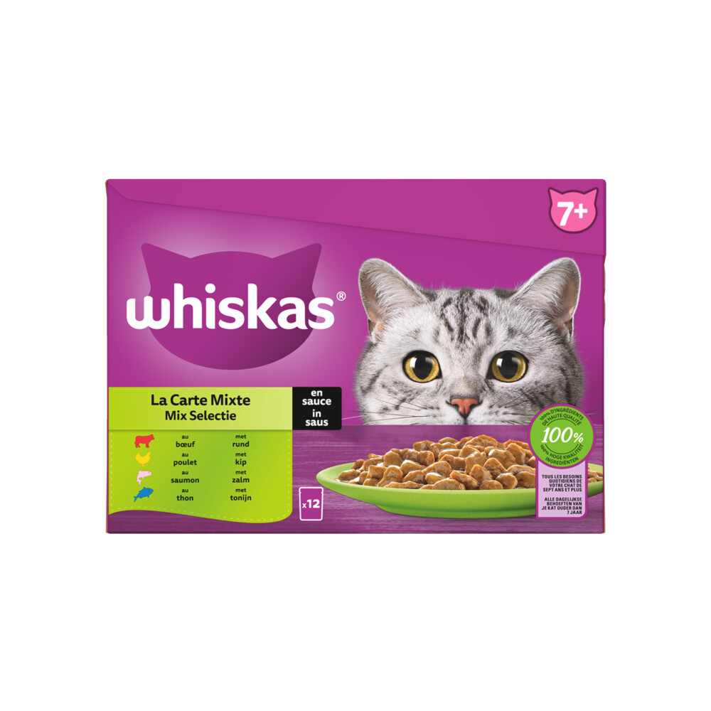 Whiskas Senior Multipack Mix Selectie in Saus 12 x 85 gr