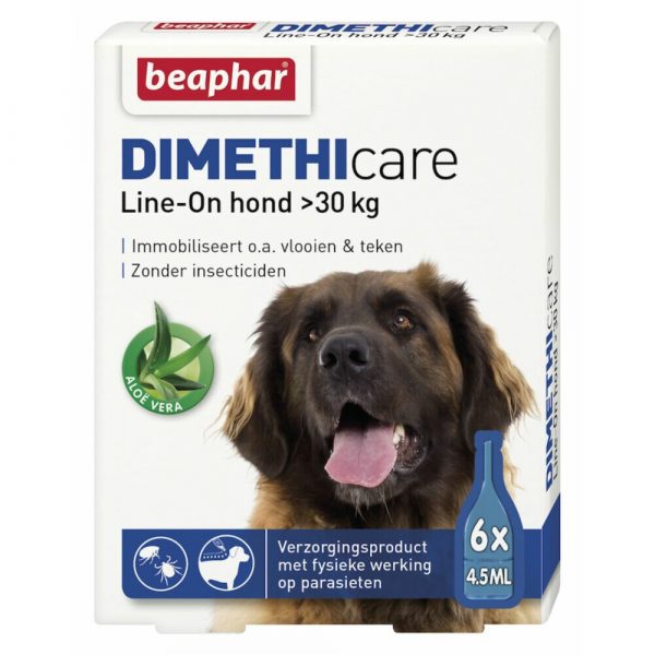 Beaphar DImetHIcare Line-On Anti Vlooien en Teken Druppels Hond>30 kg 6 pipetten