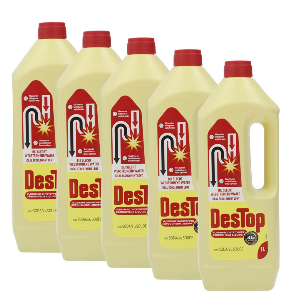 5x Destop Vloeibare Ontstopper 1 liter