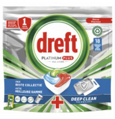 5x Dreft Platinum Plus All In One Vaatwastabletten Deep Clean 18 stuks