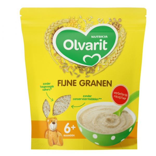 5x Olvarit Granenpap Fijne Granen 6+ Maanden 200 gr