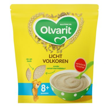 5x Olvarit Granenpap Licht Volkoren 8+ Maanden 200 gr