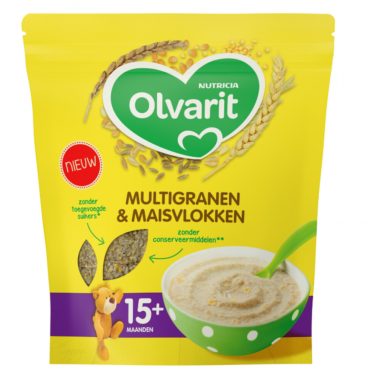 5x Olvarit Multigranen en Maisvlokken 15+ Maanden 200 gr