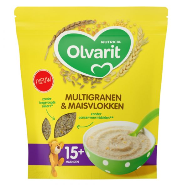 5x Olvarit Multigranen en Maisvlokken 15+ Maanden 200 gr