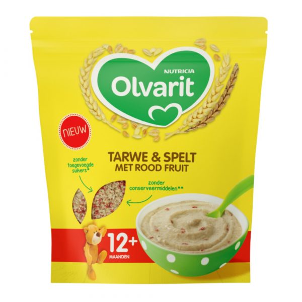 5x Olvarit Tarwe en Spelt Rood Fruit 12+ Maanden 200 gr