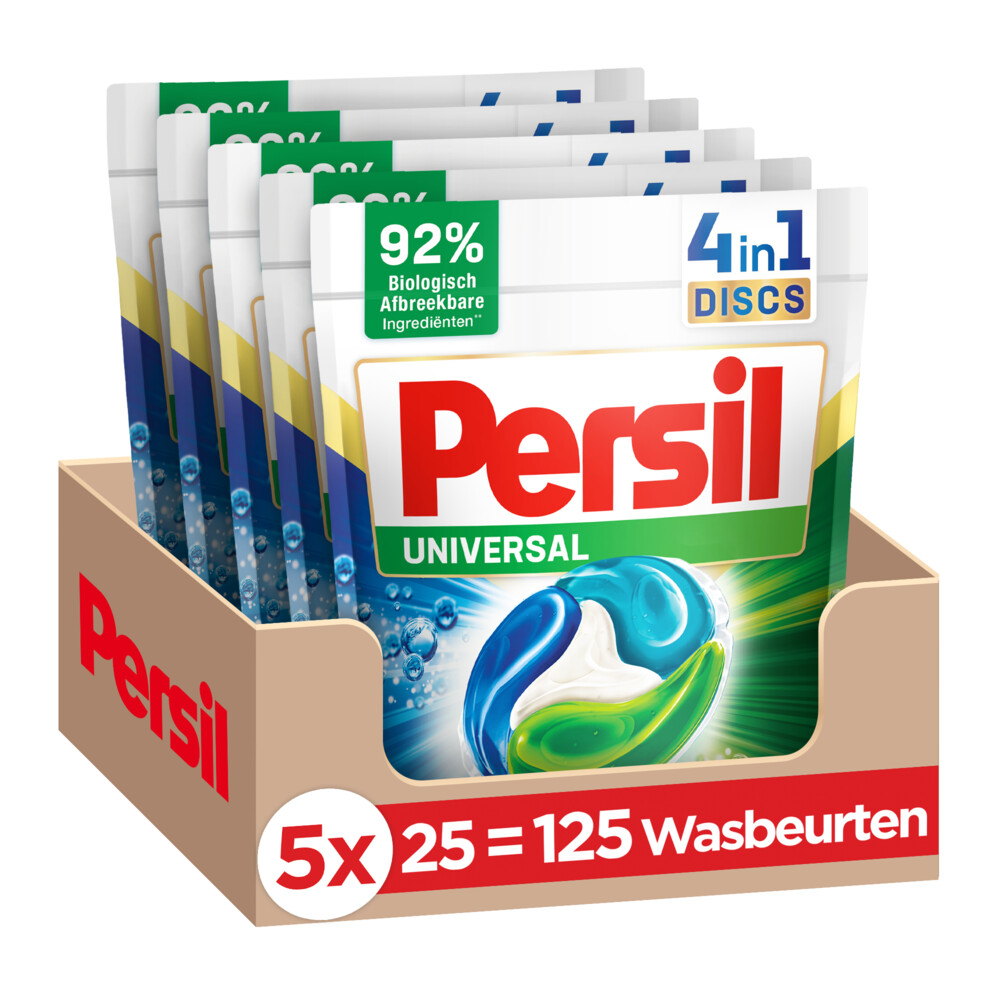 5x Persil 4in1 Discs Wasmiddelcapsules Universal 25 stuks