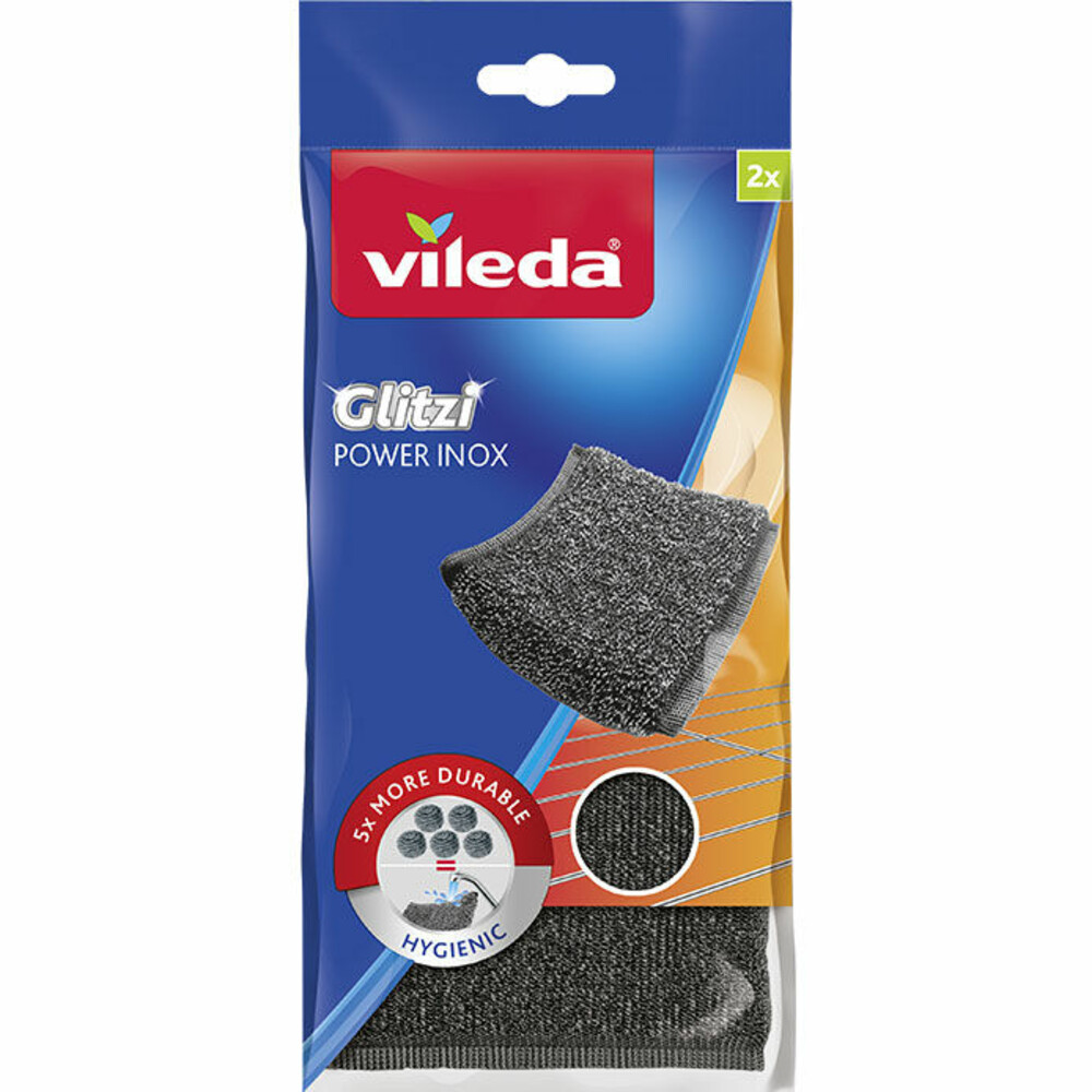 10x Vileda Schuursponzen Glitzi Power Inox 2 stuks