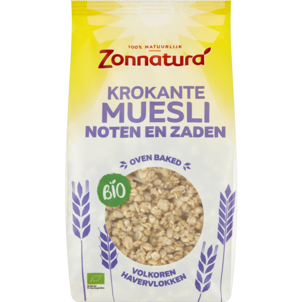 Zonnatura Krokante Muesli Noten&Zaden Biologisch 375 gr