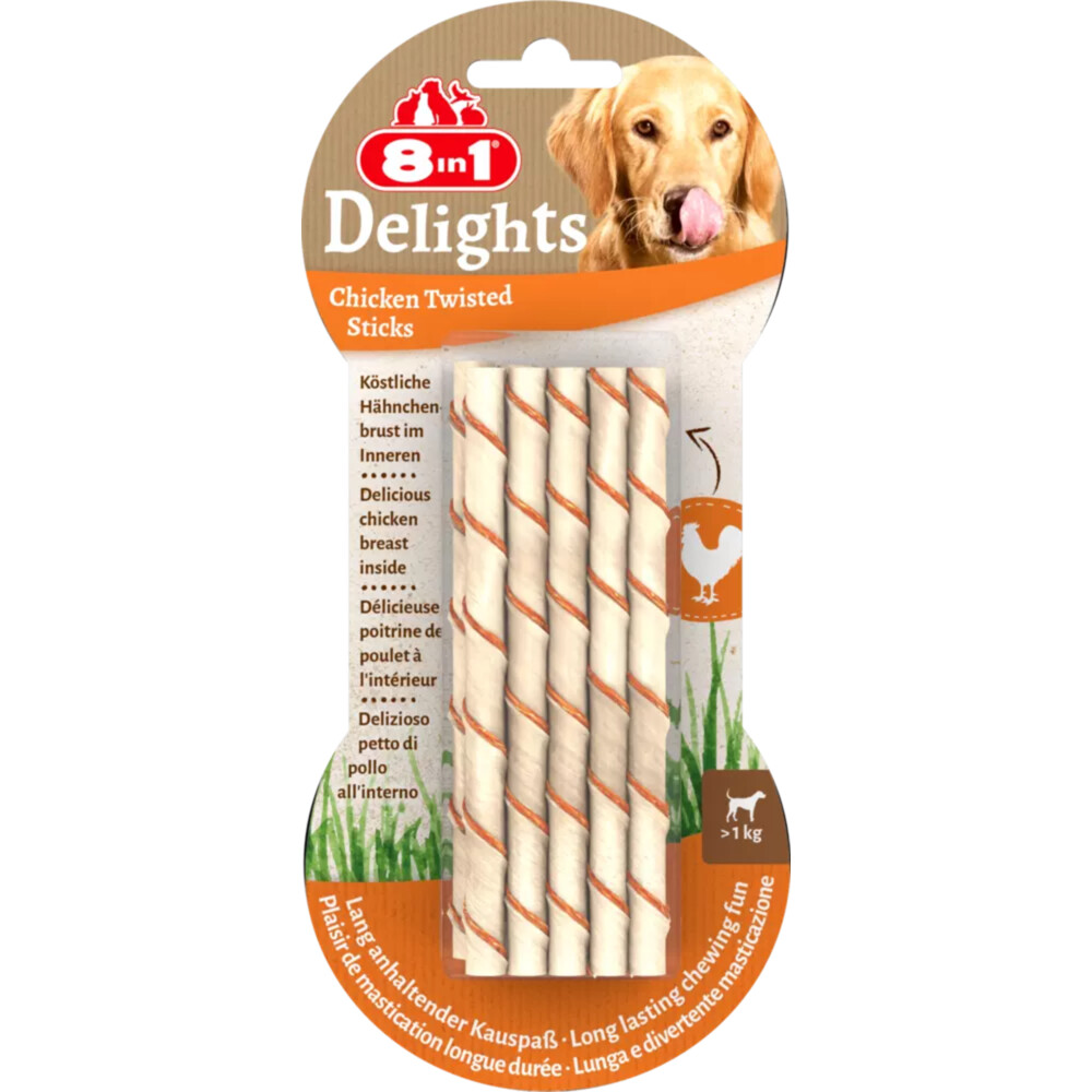 8in1 Delights Twisted Sticks Kip 10 stuks