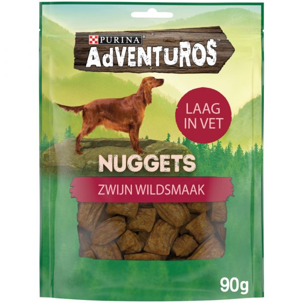 Adventuros Hondensnack Nuggets Wildzwijnsmaak 90 gr