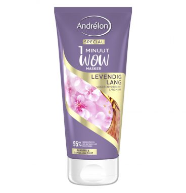 Andrelon 1 Minuut Wow Masker Levendig Lang 180 ml