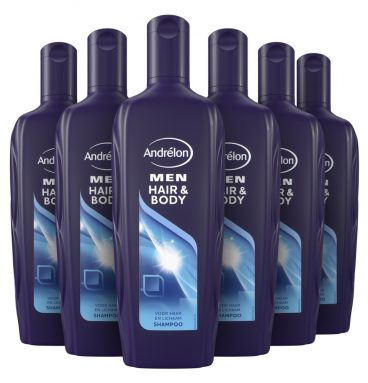 6x Andrelon Shampoo Hair&Body For Men 300 ml