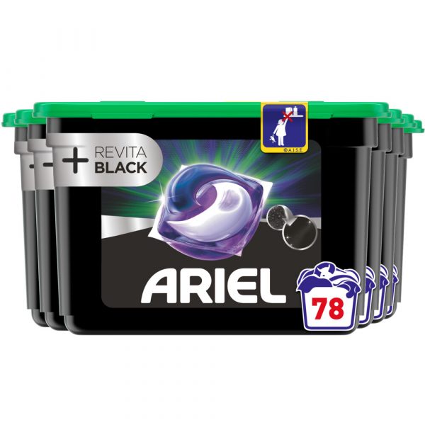 6x Ariel All-in-1 Pods+ Wasmiddelcapsules Revita Black 13 stuks