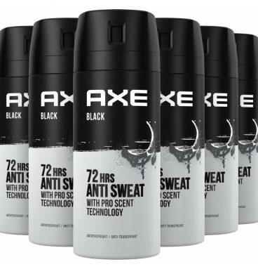 6x Axe Anti Transpirant Deodorant Spray Black Dry 150 ml