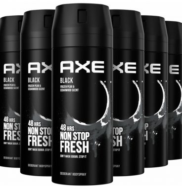 6x Axe Deodorant Bodyspray Black 150 ml