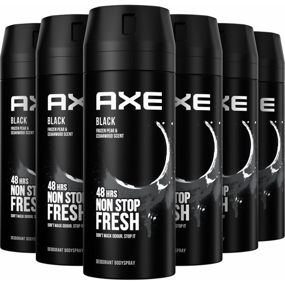 6x Axe Deodorant Bodyspray Black 150 ml