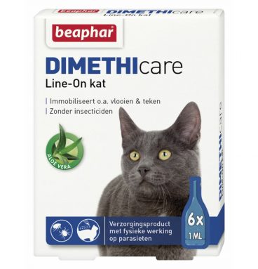 Beaphar DIMETHIcare Line-On Anti Vlooiendruppels Kat vanaf 1 kg 6 x 1 ml