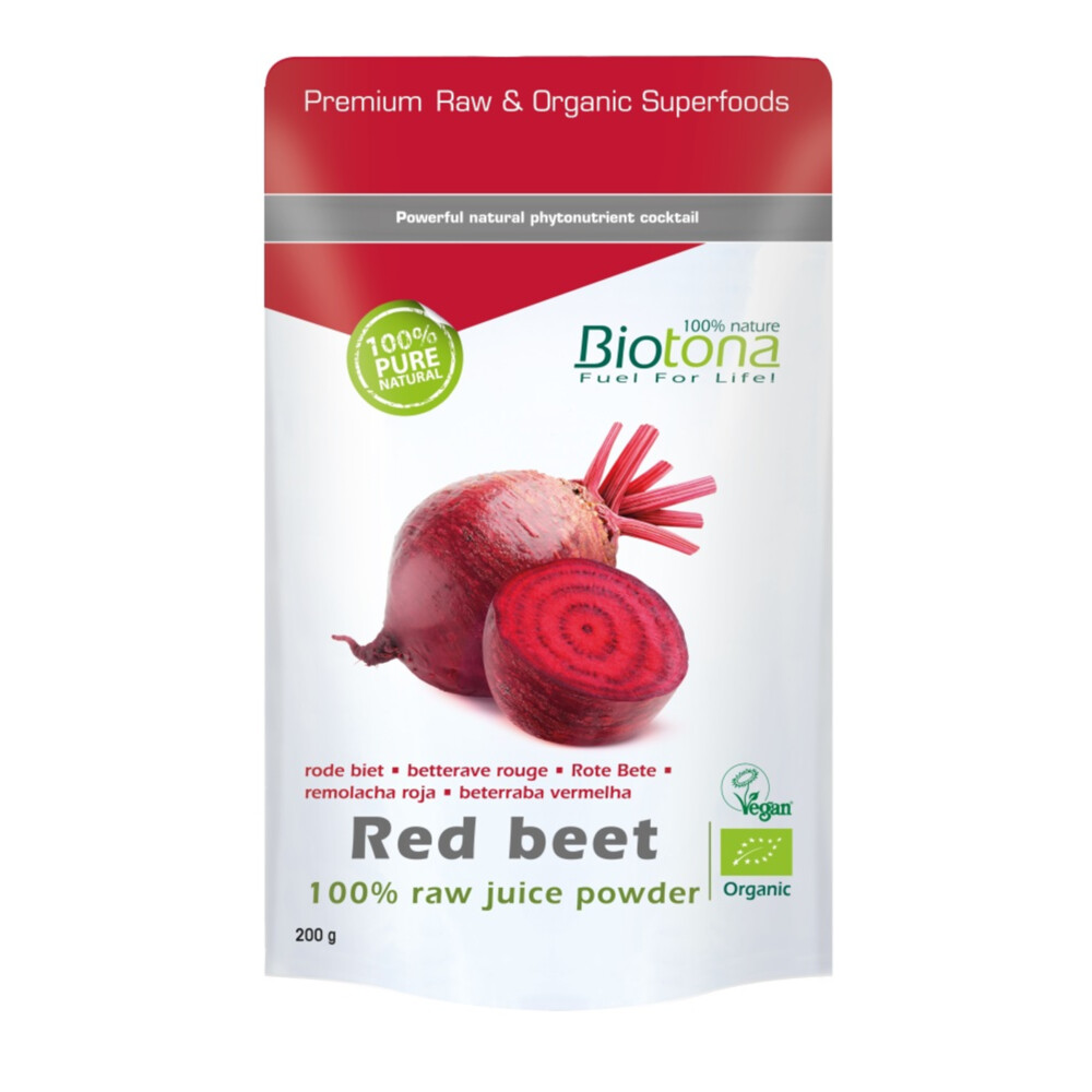 Biotona Red Beet Raw Poeder Biologisch 200 gr