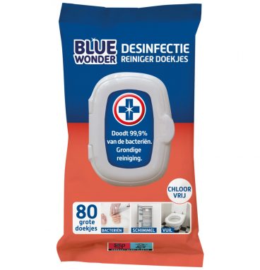 Blue Wonder Desinfectie Reiniger Doekjes 80 stuks